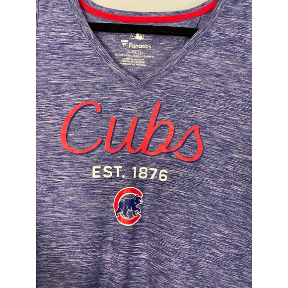 Fanatics Chicago Cubs Womens Tank Top V Neck Tie Back Blue XL - Picture 2 of 8